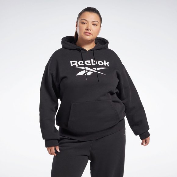 New REEBOK Plus Size Identity Logo Fleece Hoodie - Picture 1 of 12